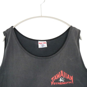 【中古】90s USA製 Hawaiian Jawaiian Strength XLサイズ メンズ タンクトップ シングルステッチ 91年 コピーライト 中古B 古着