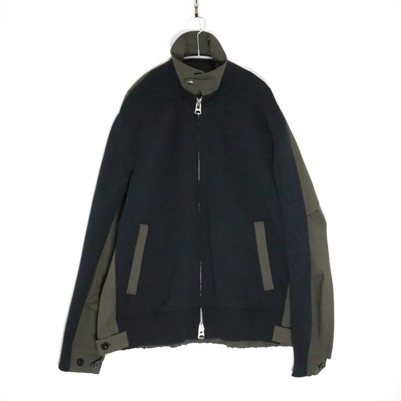 sacai 26SS | Weathercloth x Knit Blouson "Olive/Navy" (26-03924M)