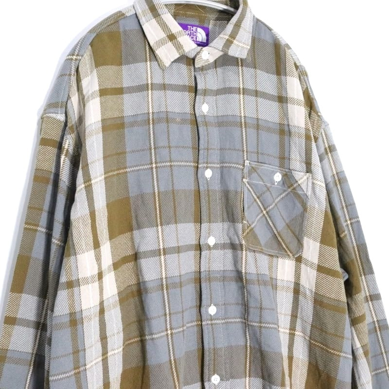 THE NORTH FACE PURPLE LABEL 2025AW | Flannel Plaid Field Shirt "Khaki/Asphalt Gray" (N25FG097)