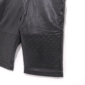 SASQUATCHfabrix. 11AW | Leather & Quilting Switching Shorts "MODERN NINJA" (113-31-1123)
