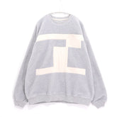 Evisen Skateboards 21AW | "E" Patchwork Boa Fleece Crewneck - Grey / White