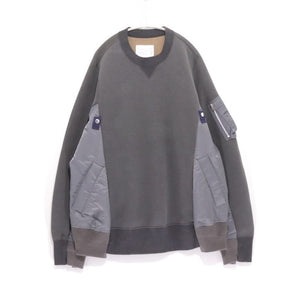 sacai 24SS | Sponge Sweat x Nylon Twill Pullover "Grey" (SCM-058)