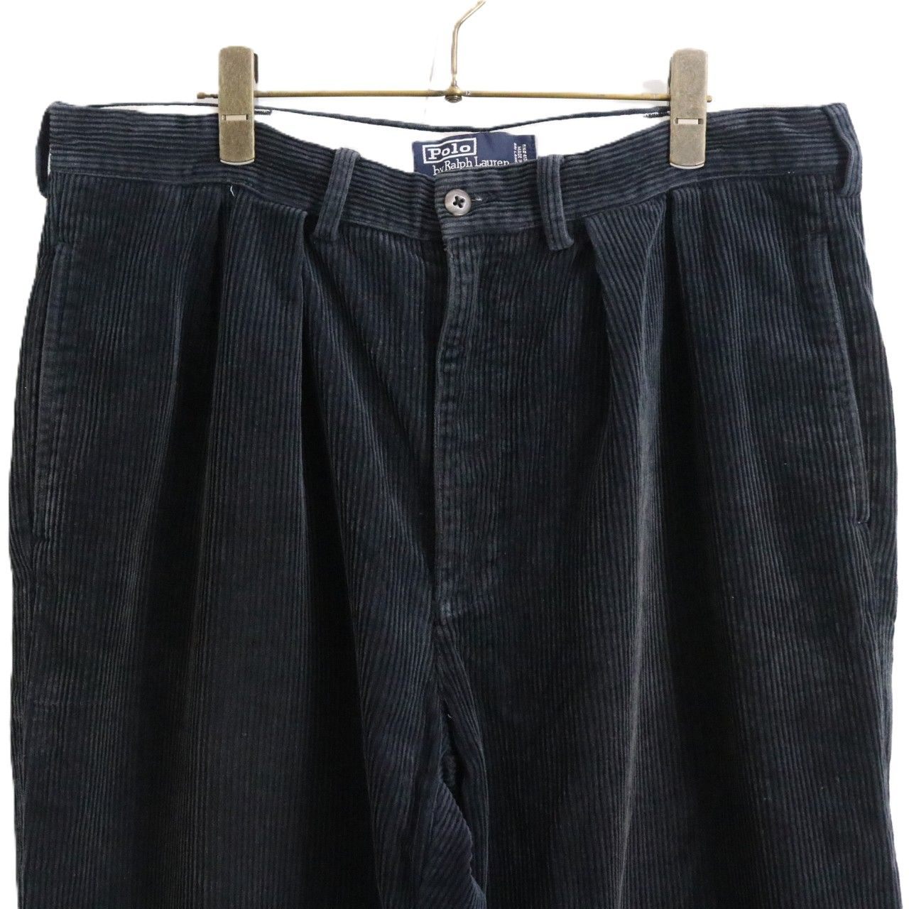 90s vintage Polo Ralph Lauren ポロラルフローレン Tuck Corduroy Pants ”POLO CORDS” 太畝