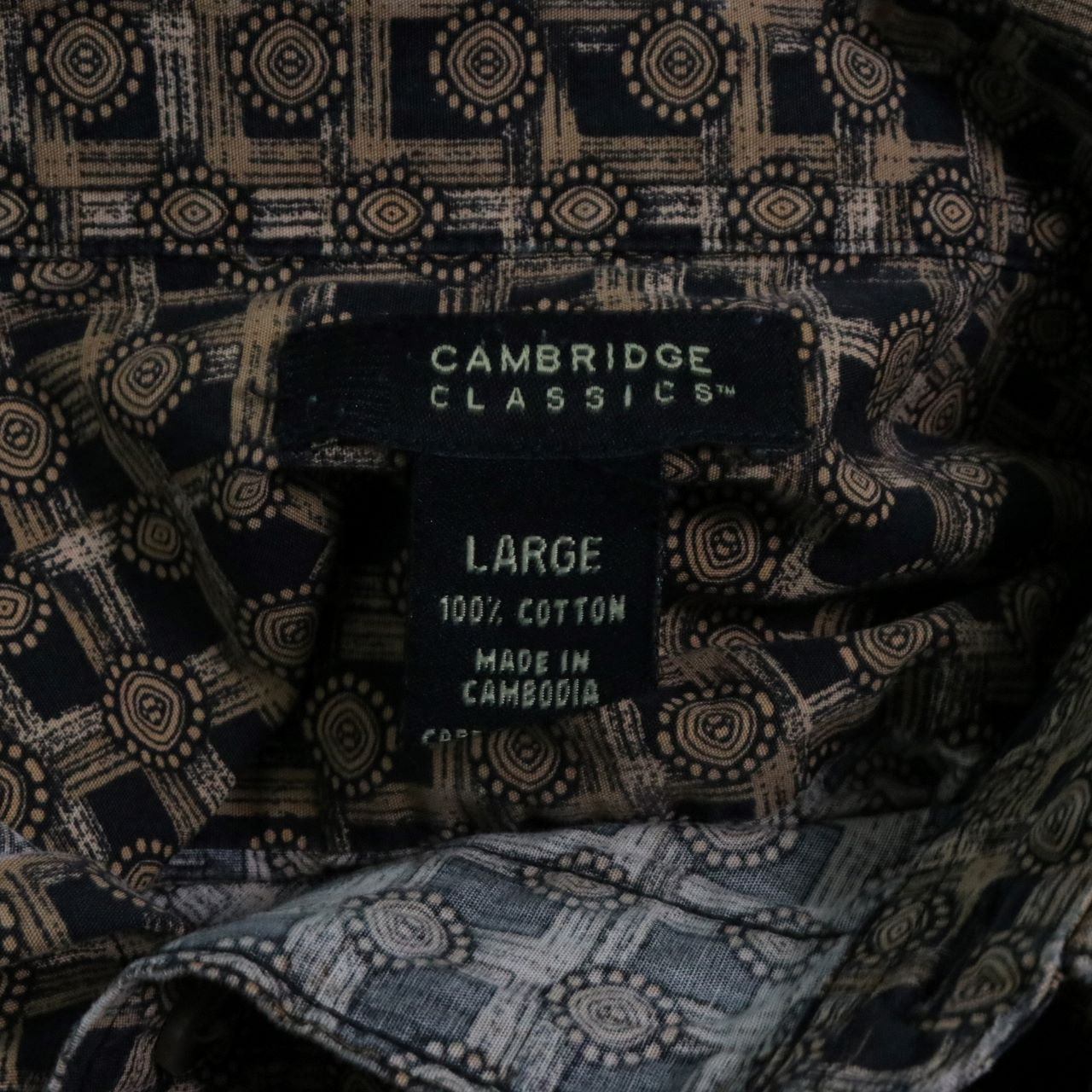 CAMBRIDGE CLASSICS Lサイズ ボダンダウン半袖シャツ 古着 vintage ヴィンテージ