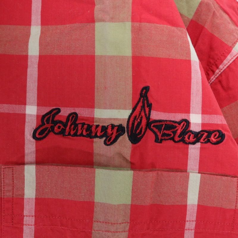 JOHNNY BLAZE | Open Collar Check Shirt "Red"