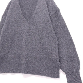 Discoat 24AW | Melange Yarn Deep V Pullover "Gray" (DCZ10A2305A0001)