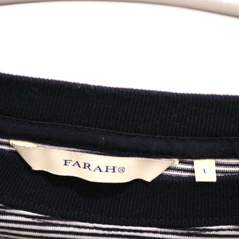 FARAH 24SS | Narrow Striped T-Shirt "Navy × White" (FR0401-M3003)
