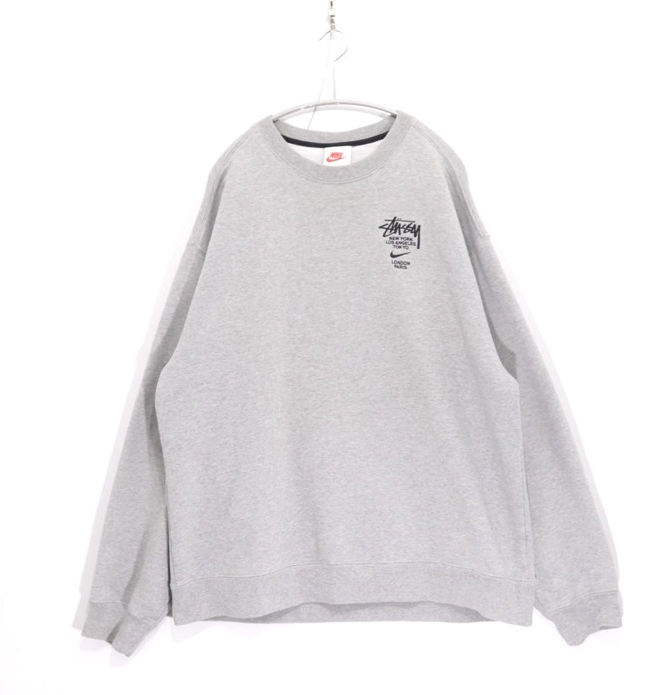 NIKE Stussy 20AW | Fleece Crew Sweatshirt "Grey" (DC4198-050)