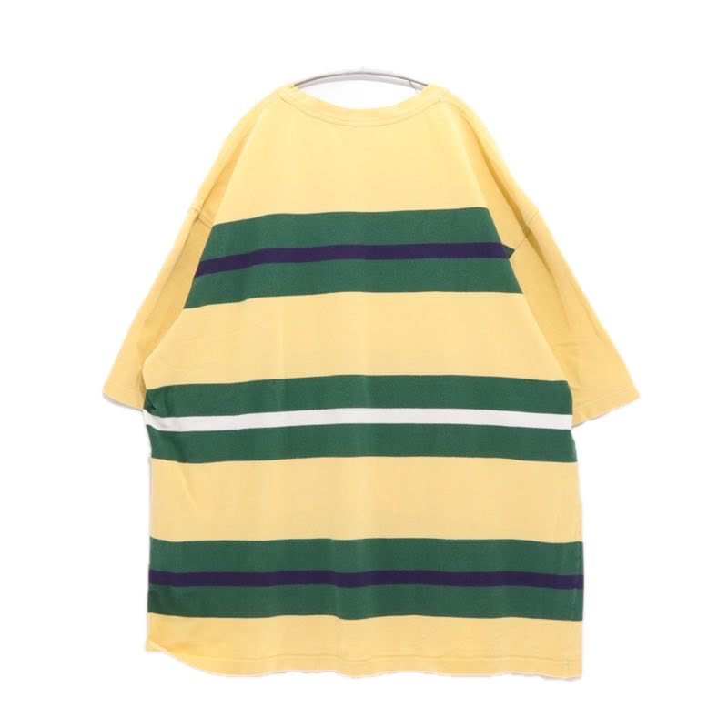 LACOSTE 80s-90s Euro Vintage | French/Euro Border Crewneck T-Shirt "Yellow/Green"