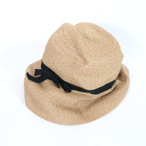 mature ha. | BOXED HAT 11cm brim grosgrain ribbon "Natural×Black" (MBOX-101)