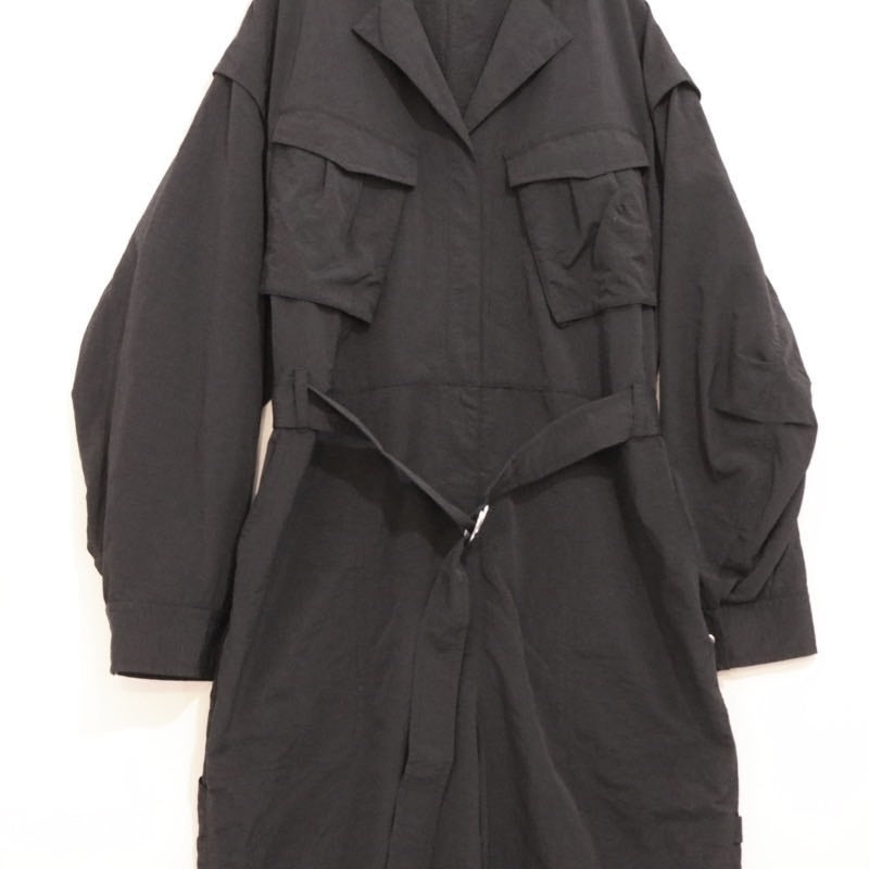 ETRE TOKYO 24SS | Belted Nylon Jumpsuit "Black" (1224530112-0)