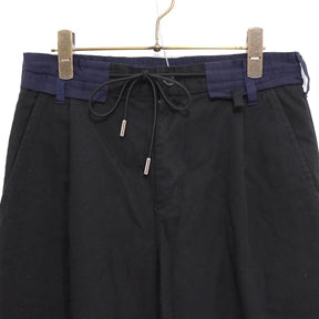 sacai 21AW | Chino Grosgrain Wide Tapered Pants "Black" (21-02652M)