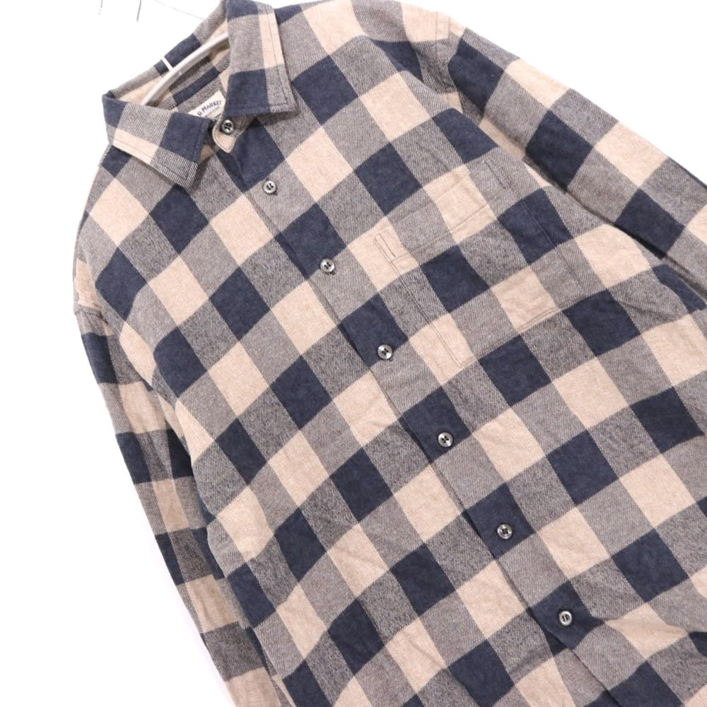 H.R.MARKET | Heavy Flannel Check Shirt "[Beige / Navy]" (700037-816)