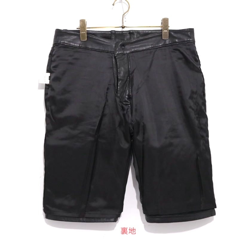 SASQUATCHfabrix. 11AW | Leather & Quilting Switching Shorts "MODERN NINJA" (113-31-1123)