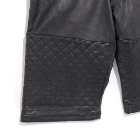 SASQUATCHfabrix. 11AW | Leather & Quilting Switching Shorts "MODERN NINJA" (113-31-1123)