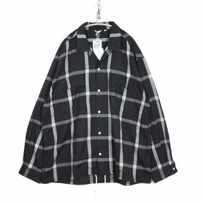 nanamica 25AW | Flannel PALAKA Check Shirt "Black/White" (S25FG016)