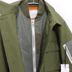sacai 25SS | WTAPS Cotton Back Satin Jacket 02 "Khaki" (25-03694M)