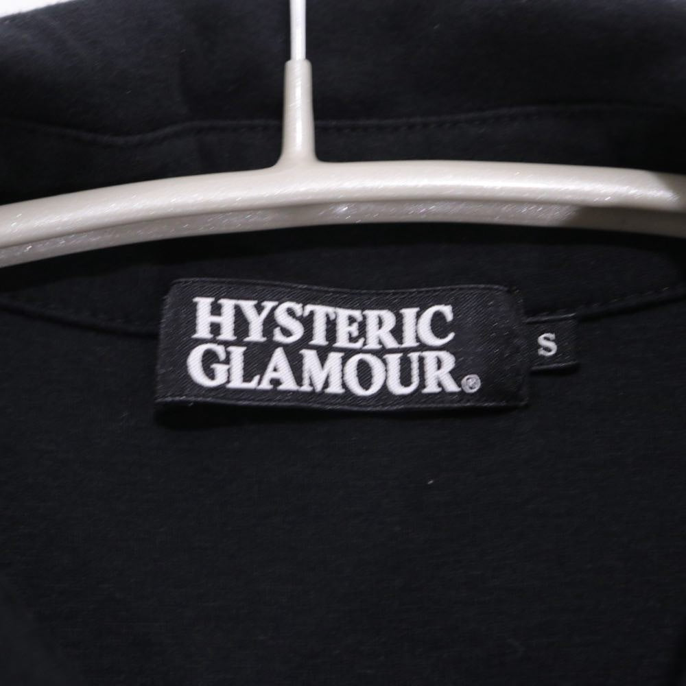 HYSTERIC GLAMOUR 22SS | "Sleeve Logo" L/S Open Polo Shirt "Black" (0221CH01)