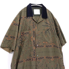 sacai 20AW | Dr. Woo Bandana Print Shirt "Khaki/Orange" (20-02337M)