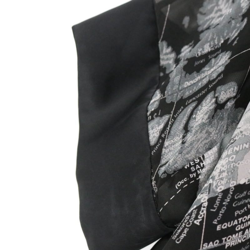 sacai 20SS | World Map Print Blouse "Black" (20-04987)