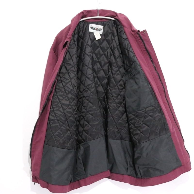 KIKWEAR 90s | Made in USA Insulated Nylon Jacket "Burgundy" (Double Zip)