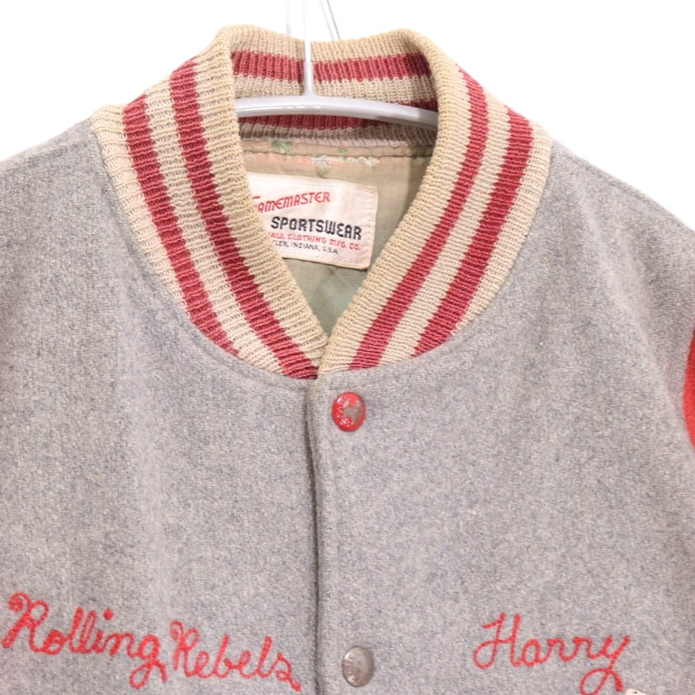 Gamemaster Marshall Clothing Mfg Co 60s | Vintage Award Jacket "Grey/Red" (Made in USA)