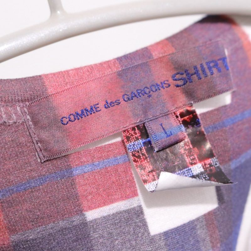 COMME des GARÇONS SHIRT 25SS | Tartan Check Print T-Shirt "White/Red/Blue" (FO-T003)