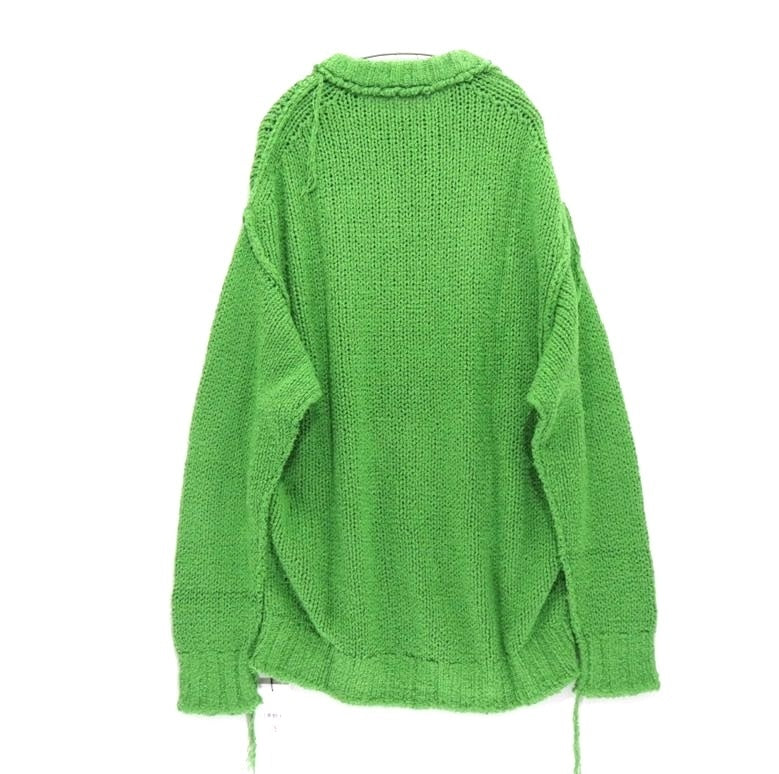 sacai 23SS | Inside-Out Destroyed Cotton Knit Pullover "Green" (23-03015M)