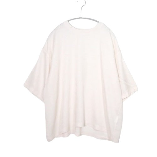 SALON adam et rope' 23SS | Satin Jersey Crew Neck T-shirt "White" (SHM-33320-A)