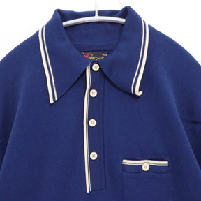 VINTAGE II | 70s BAN-LON Knit Polo Shirt "Navy"