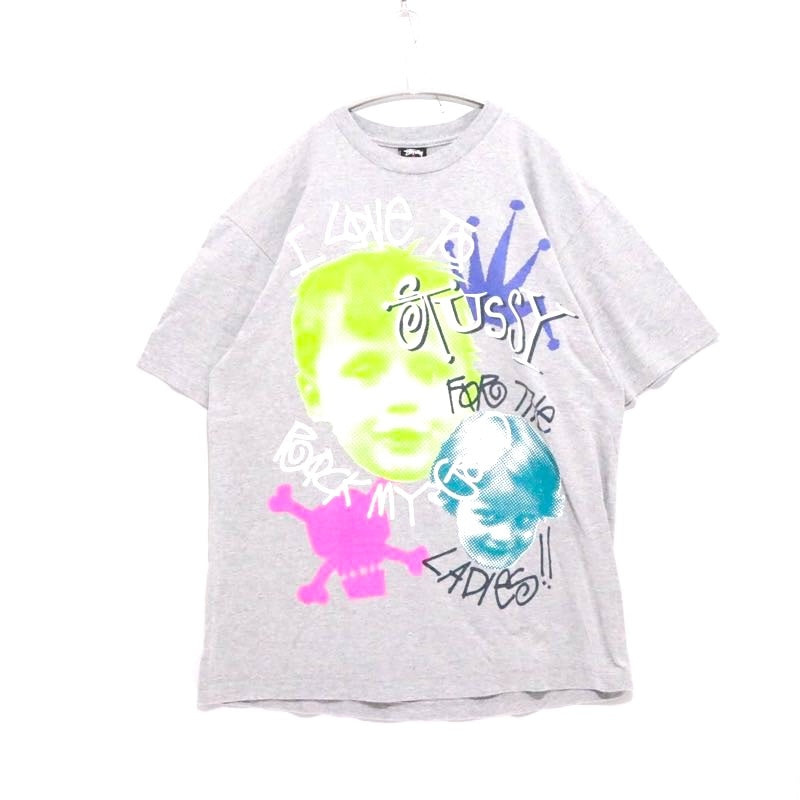 STUSSY 00s | "Rock My Gold" Kids Photo Tee "Grey" [Made in MEXICO]