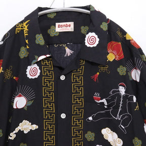 Eanbe | "Ramen" Aloha Shirt "Black"
