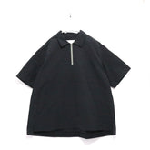 sacai 24AW | Cotton Nylon Ripstop Half Zip Pullover Shirt "BLACK" (24-03357M)