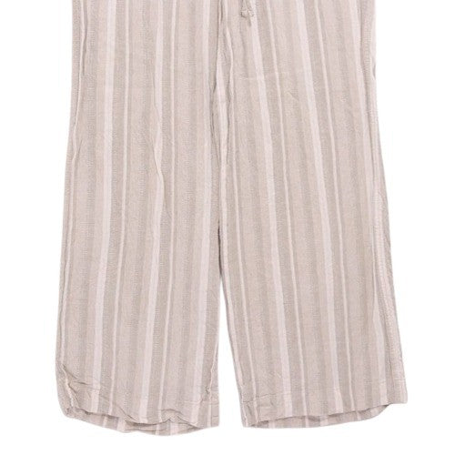 BRIGGS | Wide Easy Pants "Grey Stripe/Linen Blend"