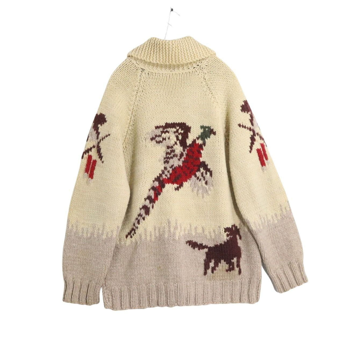 60s 70s vintage Cowichan sweater Hunting pattern
