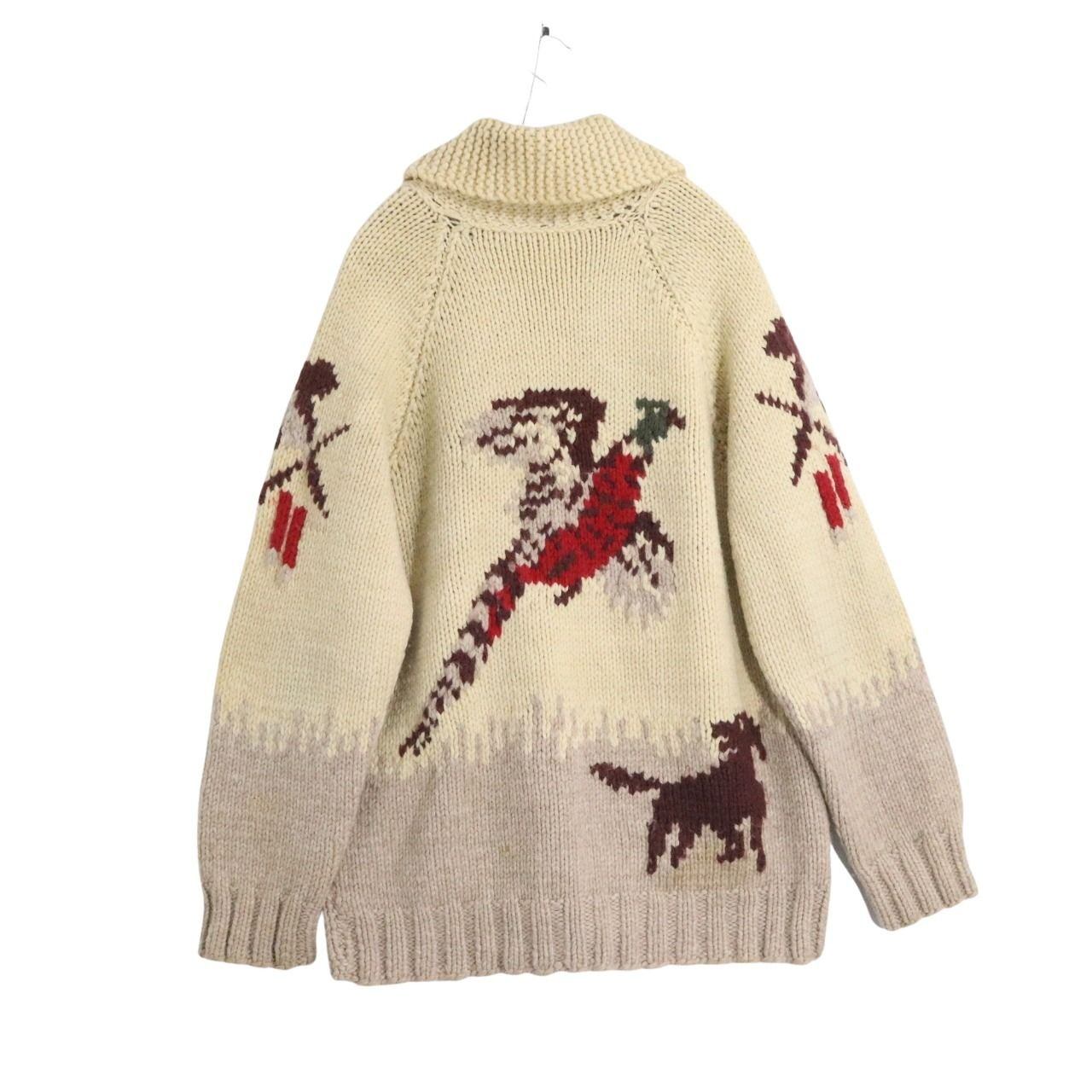 60s 70s vintage Cowichan sweater Hunting pattern