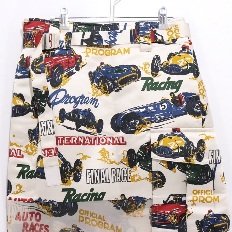 sacai 25ss | Car Race Tropical Print Skirt "White/Multi" (25-07729)