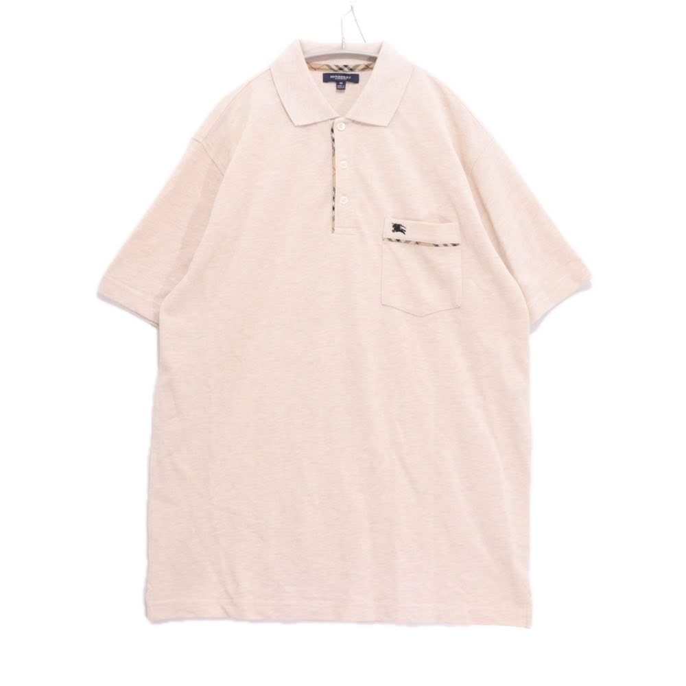 BURBERRY LONDON 90s 00s | Nova Check Collar Polo Shirt "Beige" (Made in Hong Kong)