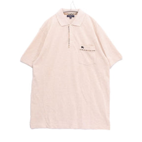 BURBERRY LONDON 90s 00s | Nova Check Collar Polo Shirt "Beige" (Made in Hong Kong)