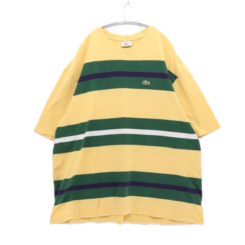 LACOSTE 80s-90s Euro Vintage | French/Euro Border Crewneck T-Shirt "Yellow/Green"