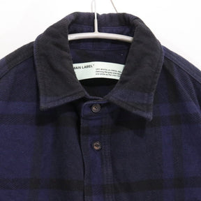 OFF-WHITE 19SS | Stencil Flannel Check Shirt "Navy / Black" (OMGA060R19C08015)