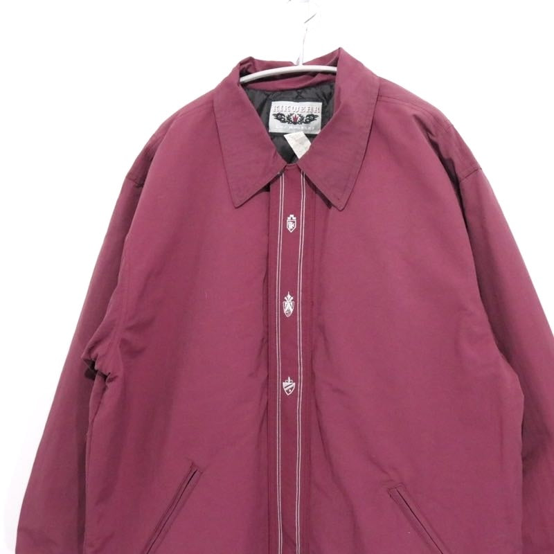 KIKWEAR 90s | Made in USA Insulated Nylon Jacket "Burgundy" (Double Zip)