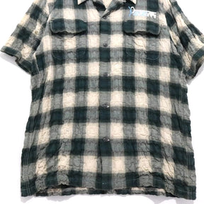 ROTAR | Ripple Check Open Collar Shirt "Green/Beige" (710934002)