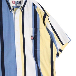 CHAPS RALPH LAUREN 90s | Multi Stripe S/S BD Shirt "Yellow/Blue/White"