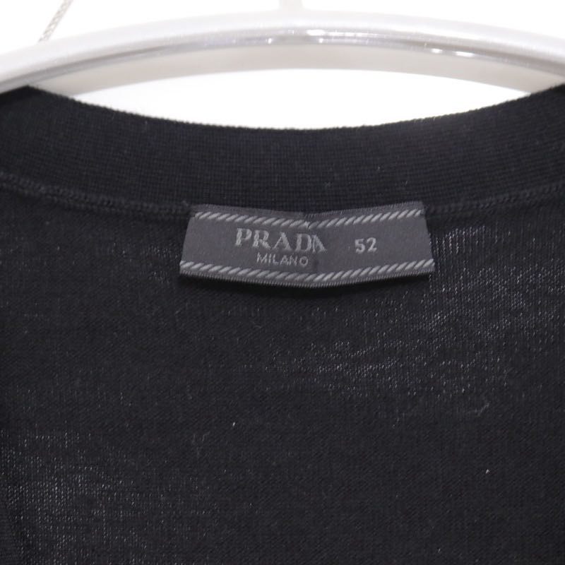 PRADA 24SS | High-Gauge Wool V-Neck Cardigan "Black" (DNA959 S221 128D)