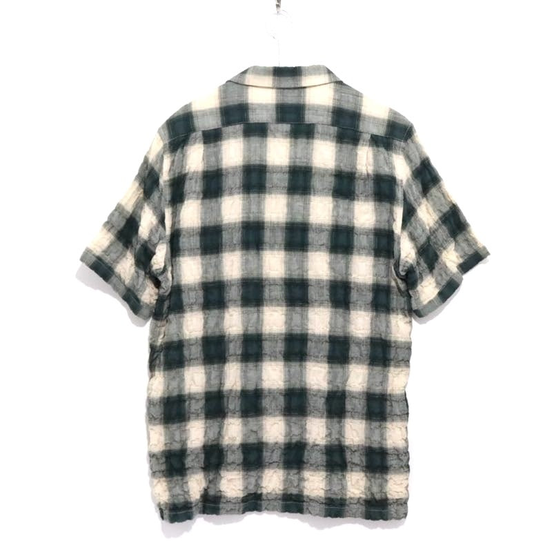ROTAR | Ripple Check Open Collar Shirt "Green/Beige" (710934002)