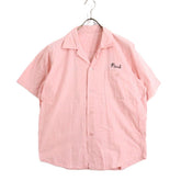 Vintage Style | Chain Stitch Embroidered Bowling Shirt "Pink/Paul's Auto"