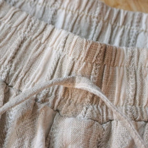 BRIGGS | Wide Easy Pants "Grey Stripe/Linen Blend"