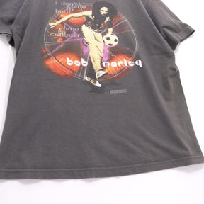 ZION ROOTSWEAR 2002 | BOB MARLEY "Soccer" Printed T-Shirt Made in USA "Gray"