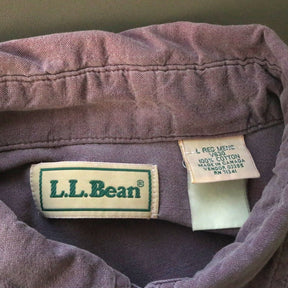 90s カナダ製 vintage L.L.Bean エルエルビーン L メンズ 半袖シャツ ボタンダウン